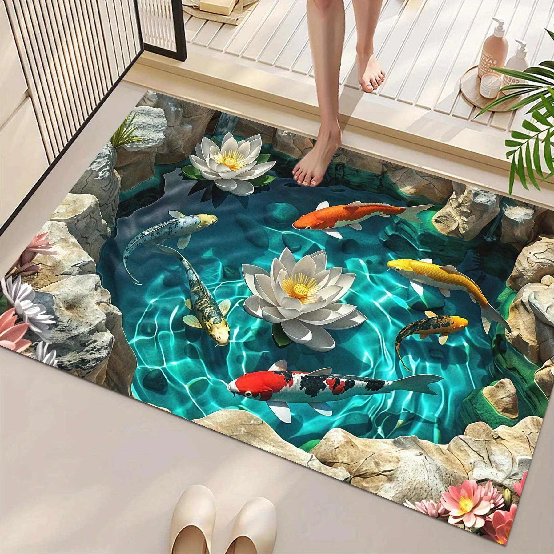 2D Koi Fish & Lotus Flower Bat - Planted Aquarium Carpet Plant review and price